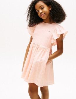 Tommy Hilfiger Sommerkleid TEXTURED COTTON DRESS SS mit Flügelärmeln, mit Struktur