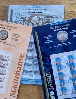 Numisblätter Deutschland Jahrgang 2006 mit je 10 Euro-Münze und Sonderbriefmarken-Kleinbogen - Rudersberg