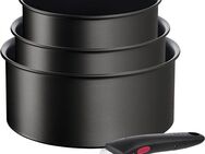 Tefal Topf-Set Ingenio Unlimited L76391, Aluminium (Set, 4-tlg., mit Kasserollen 16/18/20 cm, 1x abnehmbarer Griff), stapelbar, platzsparend, Titanium 6x Antihaftversiegelung