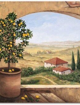 Artland Wandbild Fenster in der Toskana, Fensterblick (1 St), als Alubild, Outdoorbild, Leinwandbild, Poster, Wandaufkleber