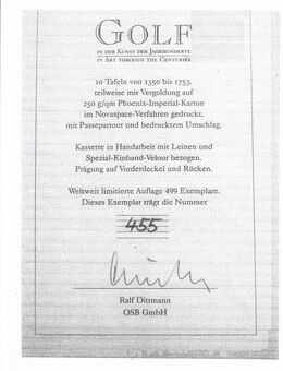 Weltweit Limitierte Auflage... Gesamt 499 Exemplare. dieses exemplar trägt die Nummer 455. 10 Tafel von 1350 bis 1753 teilweise mit Vergoldunge mit Vergoldung - Bad Reichenhall