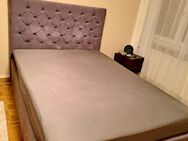 MADE Skye Doppelbett mit Kopfteil und Stauraum 140×200 - Basel