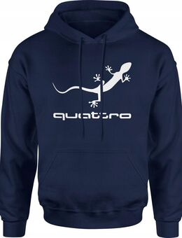 Herren Baumwoll-Sweatshirt Hoodie für Audi-Fans – Mit hochwertigem Siebdruck quattro Design 434 - Ingolstadt