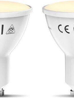 B.K.Licht LED-Leuchtmittel, GU10, 2 St., Warmweiß, Smart Home LED-Lampe, RGB, WiFi, App-Steuerung, dimmbar