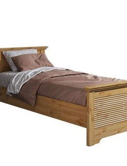 Home affaire Bett Rauna, Landhausstil, edles Design mit Lamellen und Kassetten, 2 Farben (Breite/Belastbarkeit 180cm=220 KG, 90cm=120KG), FSC® zertifiziertes Kieferholz, massive Qualität mit Lattenrost