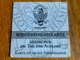 Wiedereinlasskarte Schottenhamel Oktoberfest Wiesn München Zelt Eintritt Zutritt in 92224