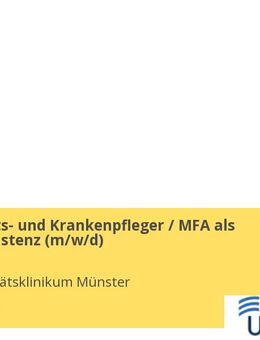 Gesundheits- und Krankenpfleger / MFA als Studienassistenz (gn*) - Münster