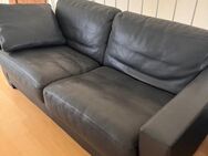 Leder Couch 1611 Club schwarz (2-Sitzer) - 150€ - Hamburg