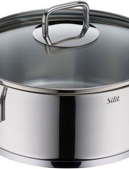 Silit Bratentopf Extra Cook, mit Glasdeckel, Edelstahl 18/10 (2-tlg), SiliTherm Universalboden, induktionsgeeignet, spülmaschinengeeignet