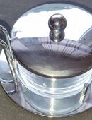 Parmesanschale, Marmeladenschale - Glas / Edelstahl in 45127