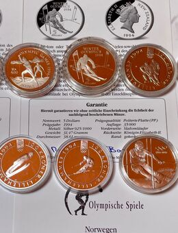 10 Silbermedaillen Olympische Winterspiele Lillehammer 1994, PP 290 Gramm 925er Silber - Mannheim