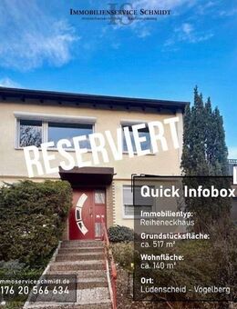 RESERVIERT! Gepflegtes und renoviertes Reiheneckhaus in begehrter und kinderfreundlicher Lage der Stadt Lüdenscheid - Lüdenscheid