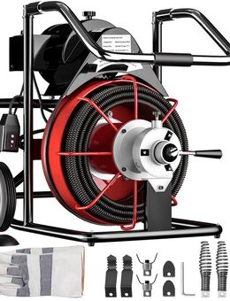 Rohrreinigungsspirale Handwerk Profi Rohrreinigungsmaschine Rohrreiniger StahlKabel Abflussreiniger Abflussreinigungsmaschine Reinigungswerkzeuge 15m Spindel - Wuppertal