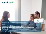Compliance-Mitarbeiter (WpHG) und Geldwäsche-Spezialist (m/w/d) in Voll- oder Teilzeit - Augsburg