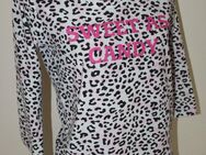 Box#120 Janina Blusenshirt M 38 3/4-Arm T-Shirt weiß schwarz Leopard Sweater - Mühlberg (Elbe)