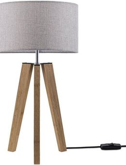 Paco Home Tischleuchte Canvas uni Color, ohne Leuchtmittel, Stehlampe Vintage Fuß LED Lampe Wohnzimmer Skandinavischer Stil E27