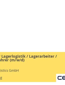 Mitarbeiter Lagerlogistik / Lagerarbeiter / Schlepperfahrer (m/w/d) - Wolfsburg