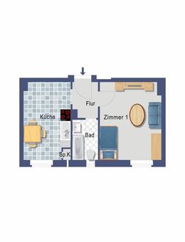 vermietete 1-Zimmer-Wohnung in Berlin-Tempelhof - Berlin