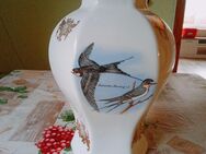 Vase Porzellan weiß Bareuther Waldsassen Zwei Vögeln Und Blumenmuster 30.Cm - Rosenheim