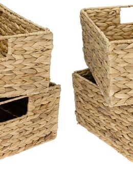 HMF Aufbewahrungskorb Korb geflochten aus Wasserhyazinthe Seegras 4er Set passend für Kallax halbes Fach 30 x 34 x 15 cm - Birkenfeld (Baden-Württemberg)