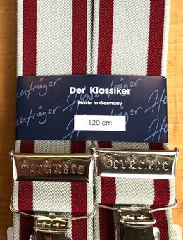 Extra Breite 4,5 cm Hosenträger rot weiss mit extra starken Clips - Köln