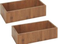 WENKO Aufbewahrungsbox Modell Mera (Set, 2 St), Organizer aus geräuchertem Bambus für die Küche, Landhaus-Stil