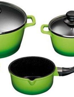 KING Topf-Set, Aluminiumguss (Set, 7-tlg., je 1 Kochtopf Ø 16/20/24 cm, 1x Stielkasserolle Ø 16 cm), Induktion