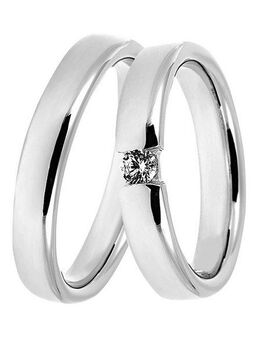 DOOSTI Trauring Schmuck Geschenk Silber 925 Trauring Ehering Partnerring LIEBE, Made in Germany - wahlweise mit oder ohne Zirkonia