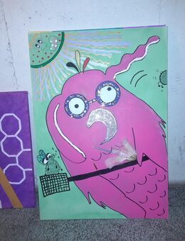 Die rosarote Eule mit der Fliegenklatsche - Kornwestheim