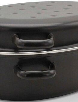 Krüger Bräter, emailliertes Stahlblech, mit Chromrand, Induktion