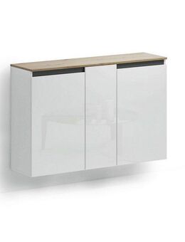 INOSIGN Schuhschrank Zippo, Schuhkommode,Schuhregal,Made in Italy,hängend (1-St) Front/Korpus hochglanz lackiert B/T: 130x35 cm,5 Fächer,25 paar Schuhe