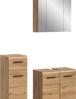 INOSIGN Badmöbel-Set FLORENZ, TOPSELLER!, 3-teilige Badkombination, hochwertige MDF-Front, (Set, 3-St., best. aus: 1 Unterschrank, 1 Waschbeckenunterschrank, 1 Spiegelschrank), Bad-Kombination, Bad-Möbel, Badezimmer, Kombination, Kombi