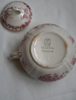 Villeroy&Boch,V&B M Saar,Germany,Unterglasur-Porzellan-Zuckerdose mit Deckel,sehr alt,1900-1912 - Linnich