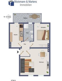 Toplage in Warnemünde: 2 - Zimmer - Wohnung mit Balkon - Rostock