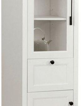 OTTO home Vitrine Ismund aus MDF, mit Holz-Zierleiste, schwarzen Metallgriffen, Höhe 180,5 cm