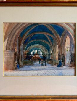 Meister-Aquarell ELLEN JOLIN (1854), Deutsche Kirche um 1895!! - Berlin