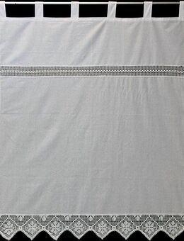 HOSSNER - ART OF HOME DECO Gardine Bärental (1 St), Schlaufen, halbtransparent, maschinell gefertigte Häkelspitze