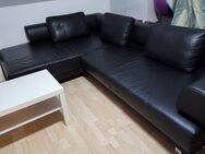 Ledersofa schwarz ausziehbar, elektr Sitztiefenverstellung, Leder - München Thalkirchen-Obersendling