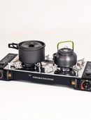 Perfekt für jedes Outdoor-Abenteuer – Tragbare 2-Flammen-Gaskocher Set4388243 in 42105