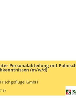Sachbearbeiter Personalabteilung mit Polnisch- / Rumänischkenntnissen (m/w/d) - Haren (Ems)