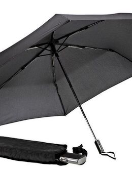 EuroSCHIRM® Taschenregenschirm Automatik 3224, schwarz, besonders leicht, extra flach, mit Automatik