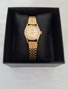 Vintage Q & Q Gold-Farbene Damenuhr mechanisch Handaufzug. - Tengen