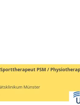 Motologe / Sporttherapeut PSM / Physiotherapeut (gn*) - Münster