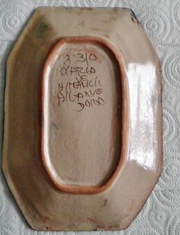 Ton/Keramik-Servierschale,Glasiert,alt,ca. 24,5x17,5 cm - Linnich