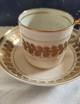Biedermeier Kaffeetasse Ziertasse Tasse um 1790-1800 weiß gold - Grünendeich