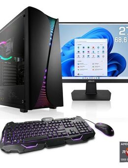 CSL Levitas V26320 Gaming-PC-Komplettsystem (27", AMD Ryzen 5 Ryzen 5, AMD Radeon Graphics, 32 GB RAM, 1000 GB SSD)