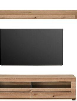 INOSIGN Wohnwand Cantara, moderne Anbauwand, Wohnzimmer-Set, in Eiche Evoke oder Weiß, (Set, 4-St), enthält zwei Vitrinen, ein Lowboard und ein Wandboard