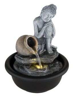 GLOBO LIGHTING Dekolicht FONTANA, LED fest integriert, Warmweiß, Brunnen/grau/schwarz/antik/Zimmerbrunnen