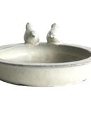 Vogeltränke Ø 30 cm CremeweissVogelbad Gartendeko #E90 in 75217