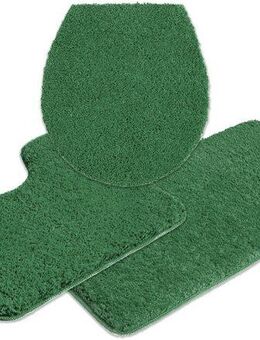 my home Badematte Inga, Badezimmer Teppich, Badvorleger, Höhe 20 mm, rutschhemmend beschichtet, fußbodenheizungsgeeignet, schnell trocknend, strapazierfähig, Polyester, rechteckig, 3tlg Set Stand WC, Badteppich, unifarben, weich, als halbrund und...